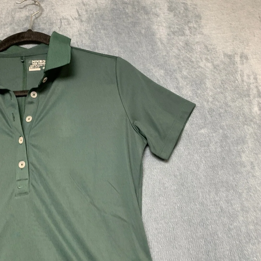 Nike Golf Tour Performance Dri Fit Polo Shirt Womens Medium Green Short Sleeve - Picture 4 of 13
